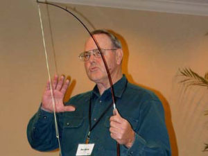 Don Morton with fishing rod blank
